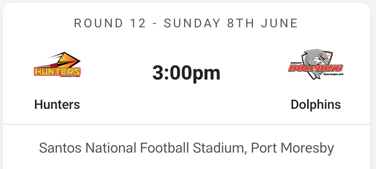 2025 Round 12 - PNG Hunters vs Redcliffe Dolphins