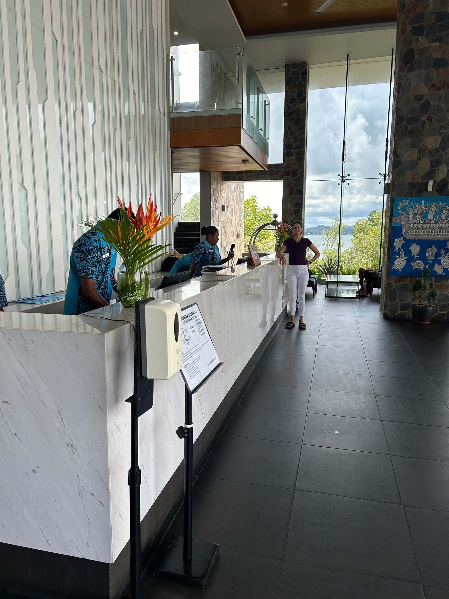 Loloata Resort checkin desk
