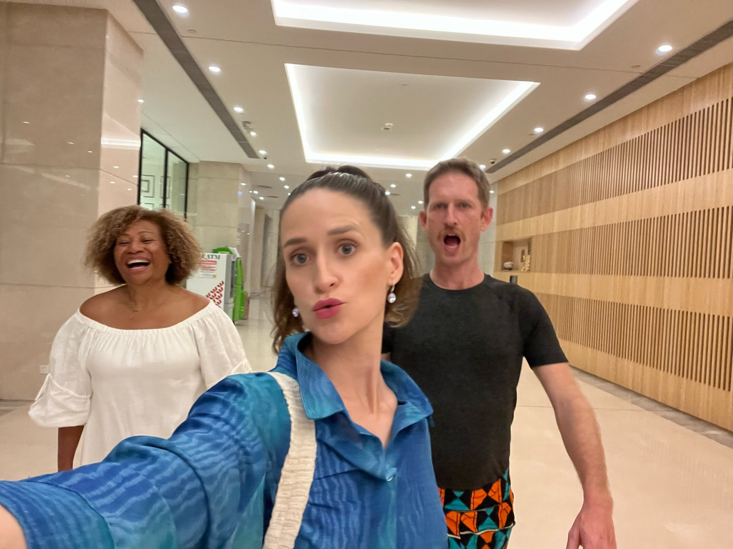 Night Club three people selfie