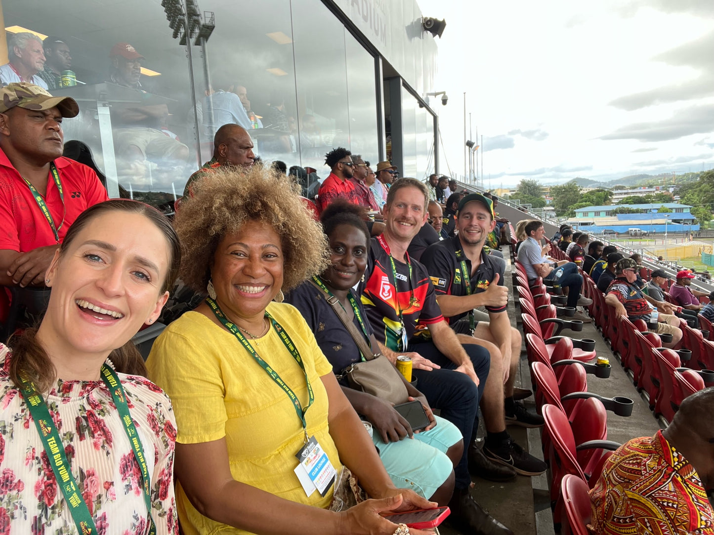 PNG Hunters 5 people sitting in a row