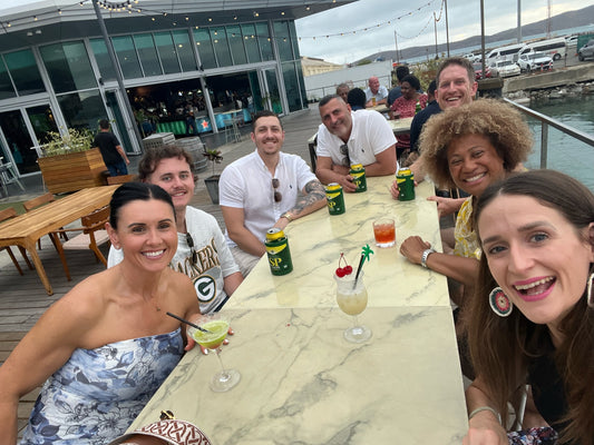 Port Moresby Harbourside sitting around the table having a drink
