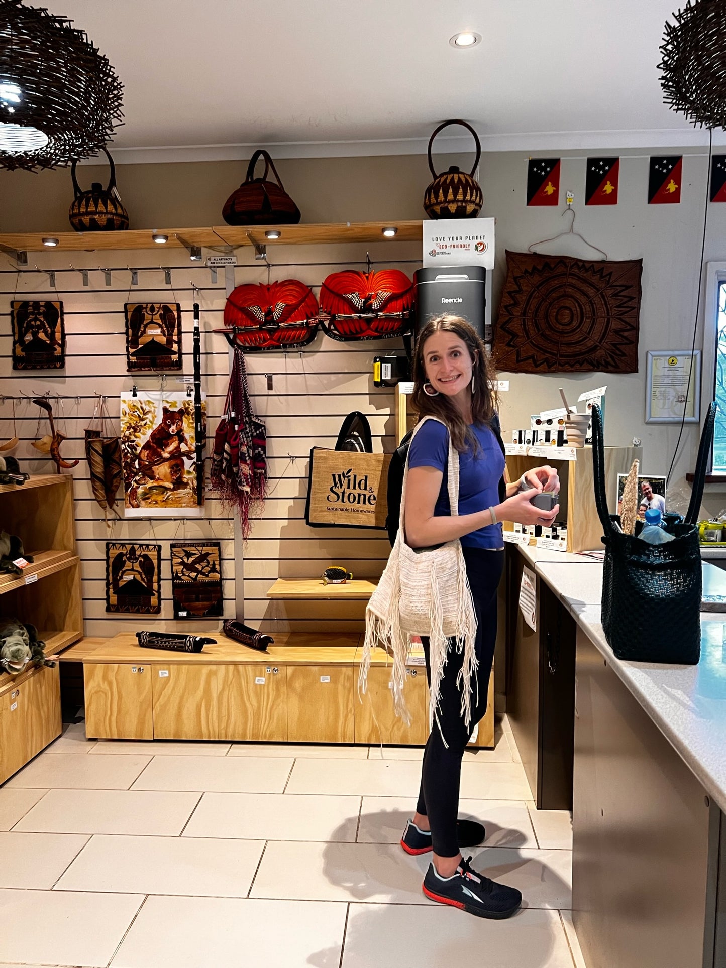 Port Moresby Nature Park Britt in the gift shop