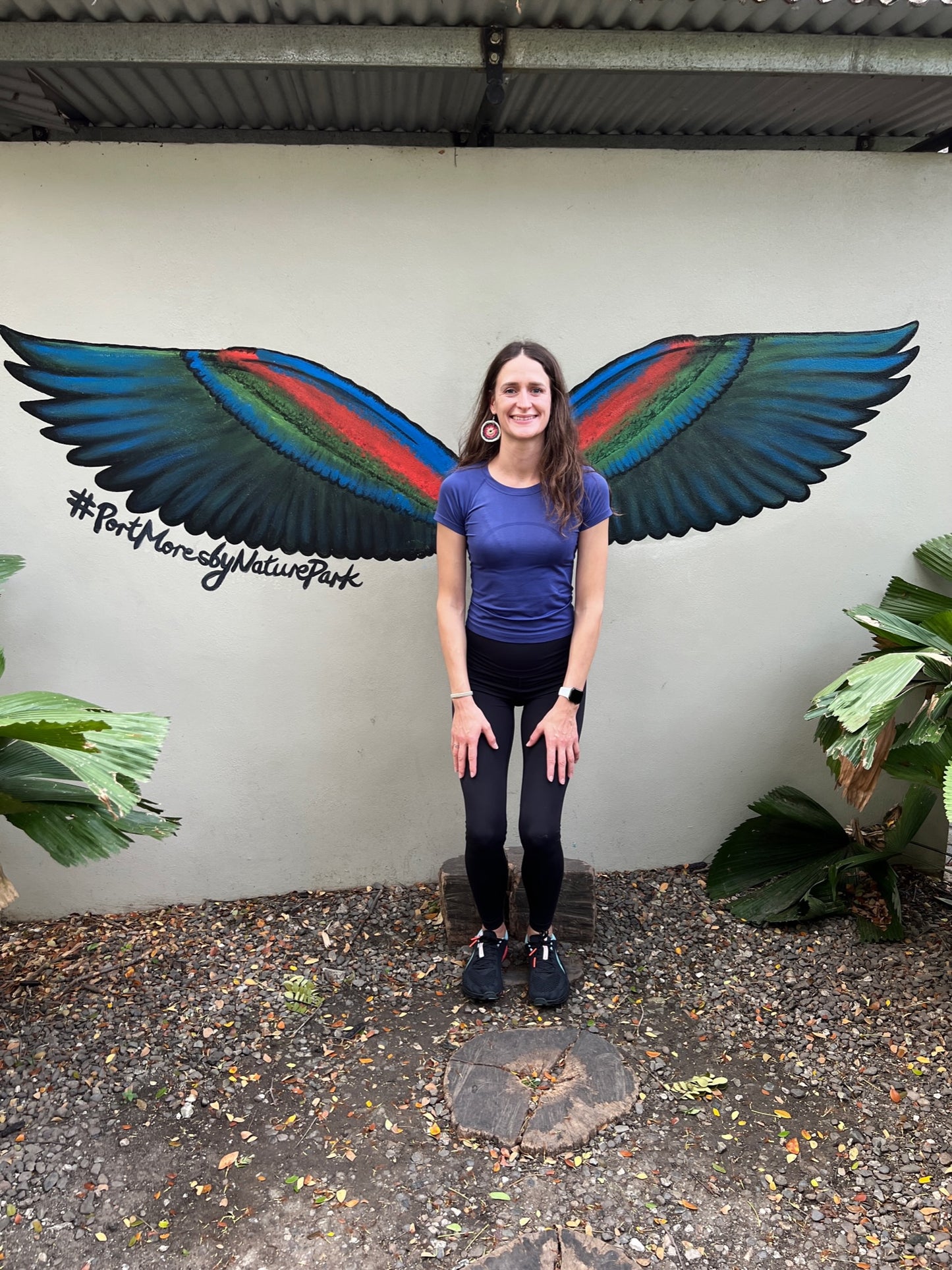 Port Moresby Nature Park women in front of angel wings