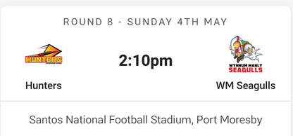 2025 Round 8 - PNG Hunters vs Wynnum Manly Seagulls