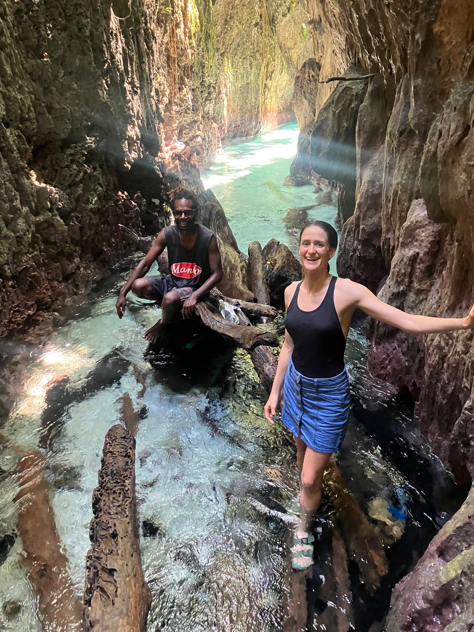 Belifu Canyon Britt and a local posing