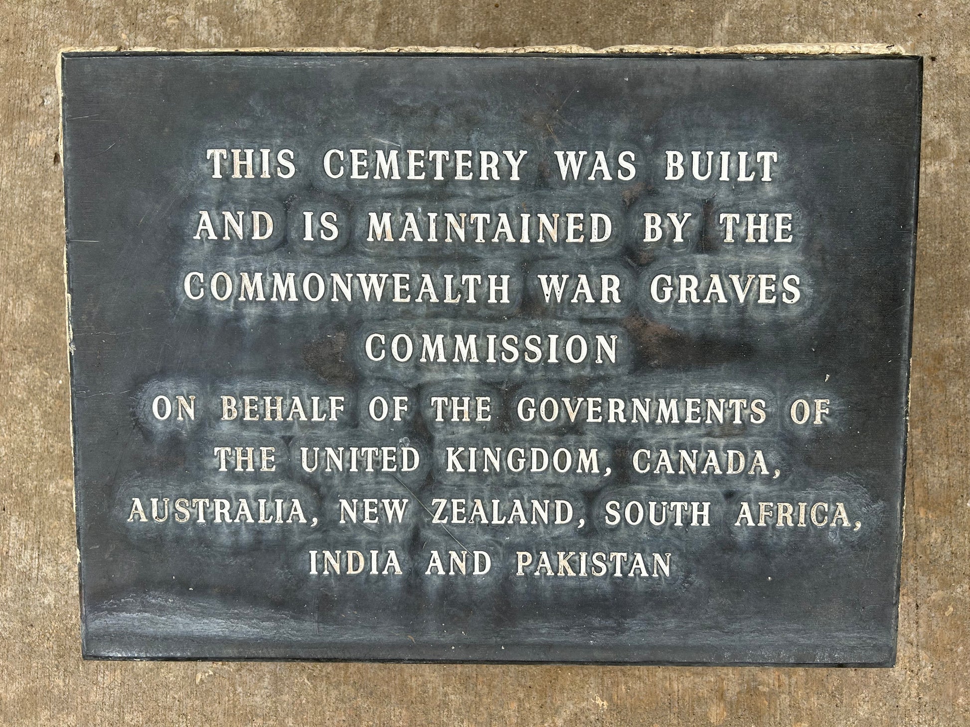 Bomana War Cemetery Plaque