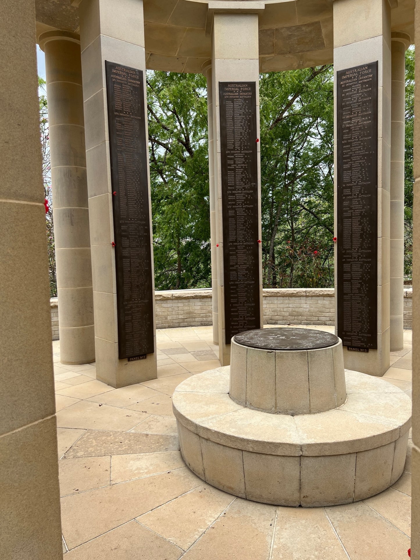 Bomana War Cemetery monument with names